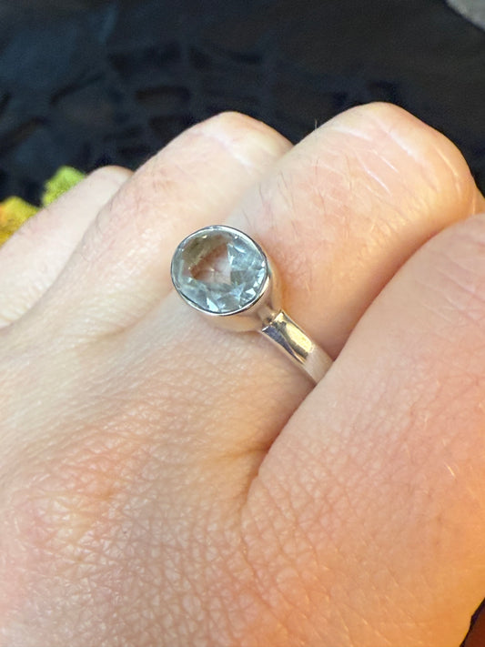 Prasolite 925 Ring - Size P 1/2 Green Amethyst