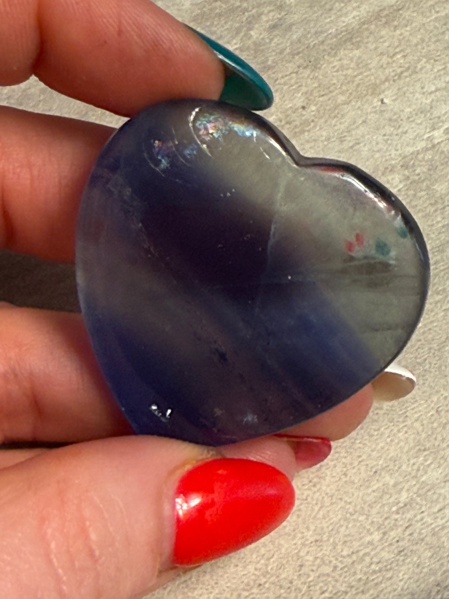 Blue Fluorite Heart Palm Worry Stone