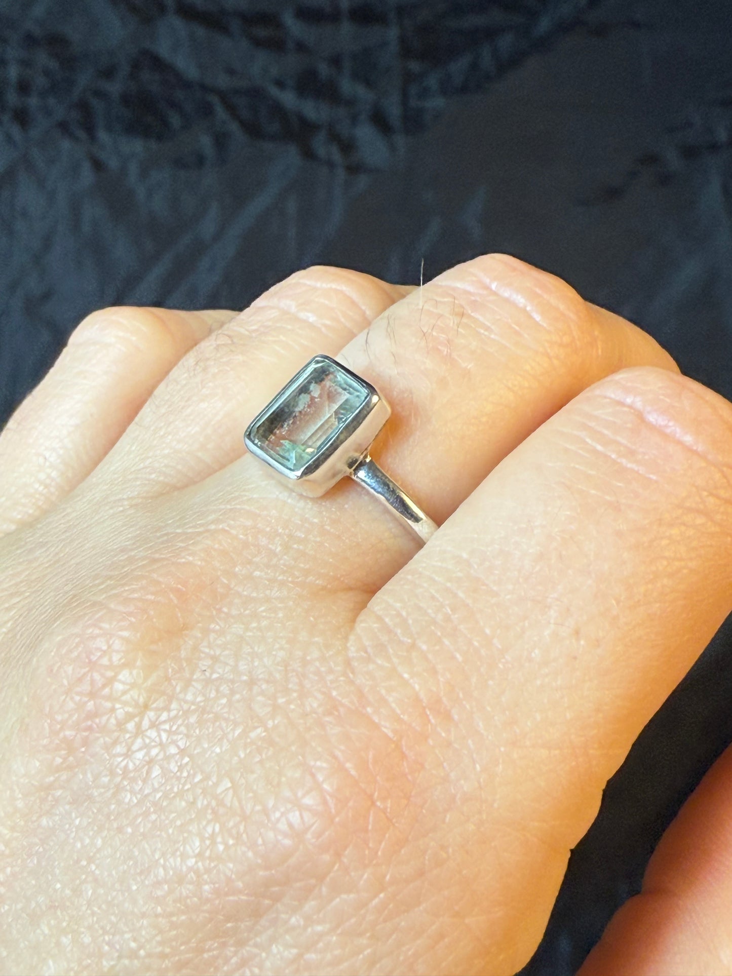 Prasolite 925 Ring - Size S 1/2 Green Amethyst