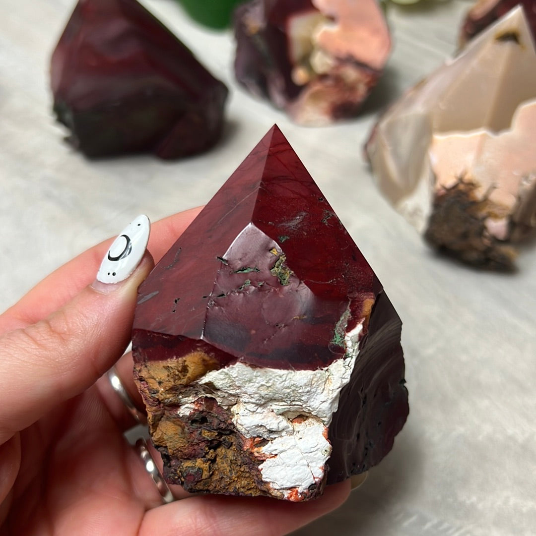 Mookaite Half & Half Polished Raw Tower Points