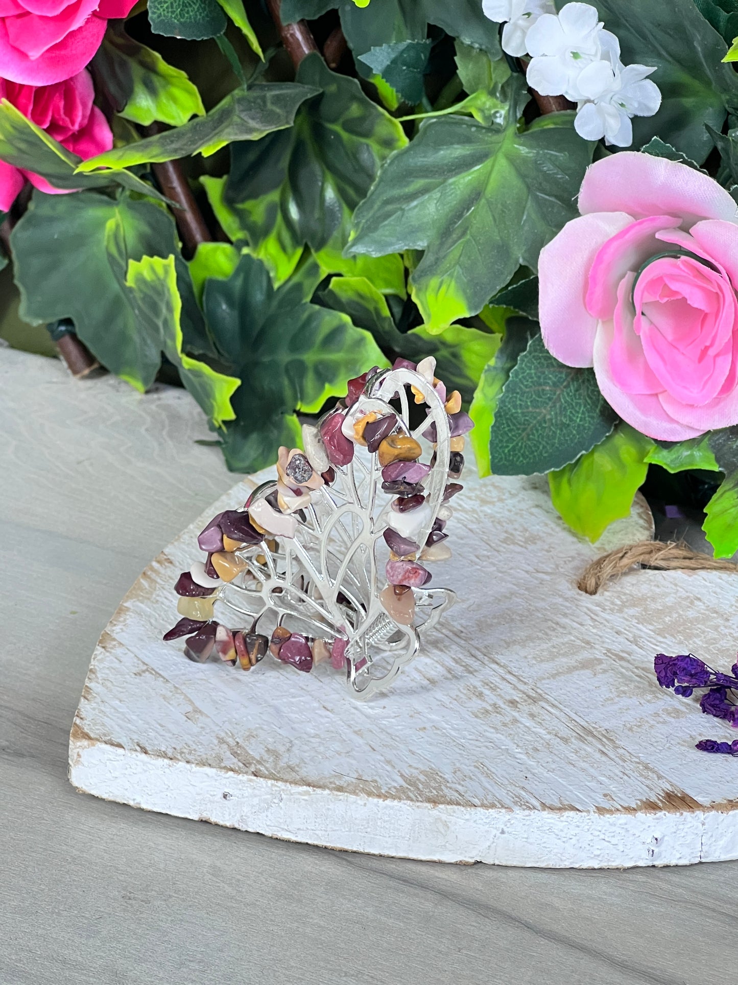 Butterfly Gemstone Chip Hair Clip