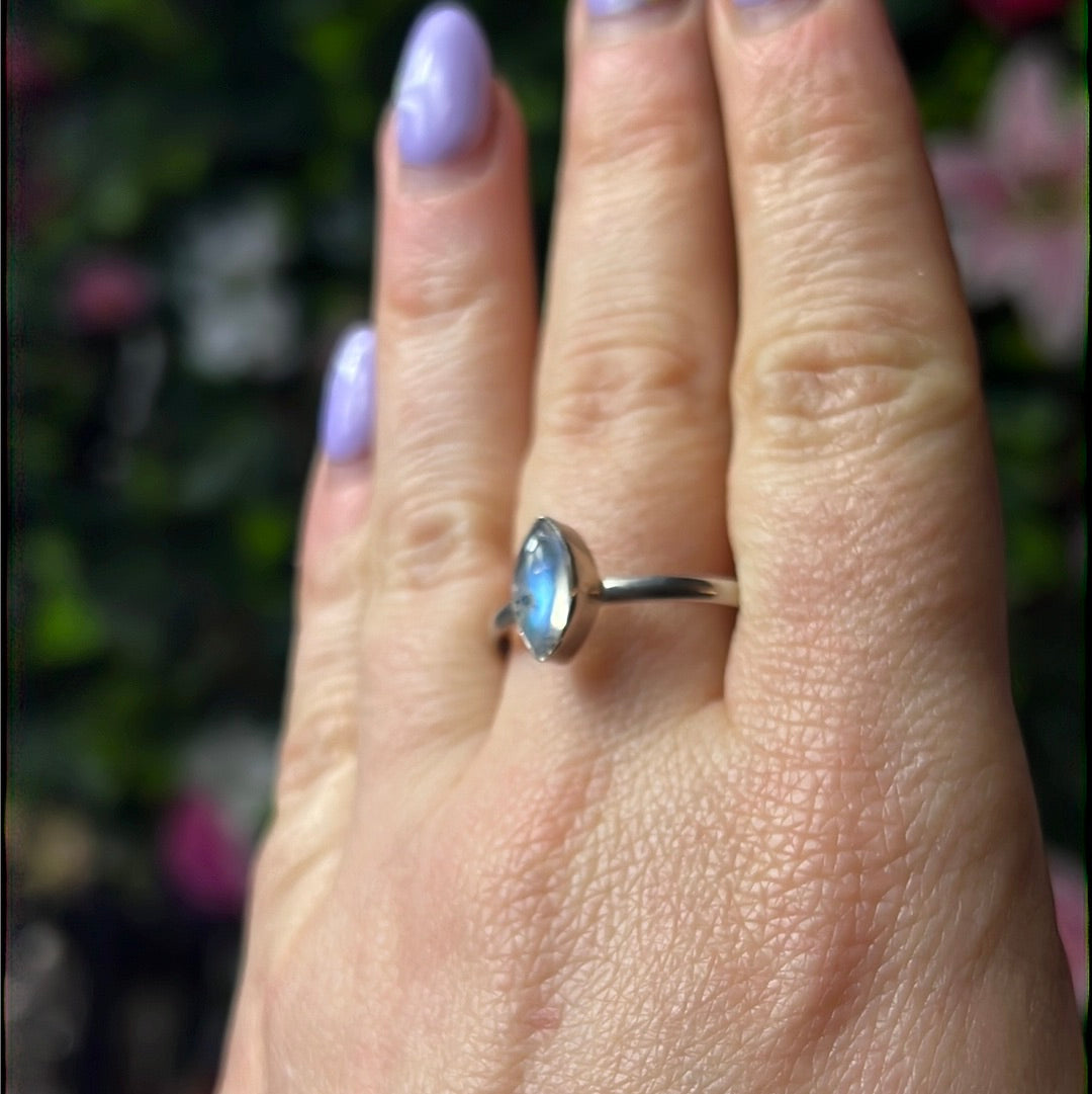 Moonstone 925 Sterling Silver Ring -  Size Z + 1