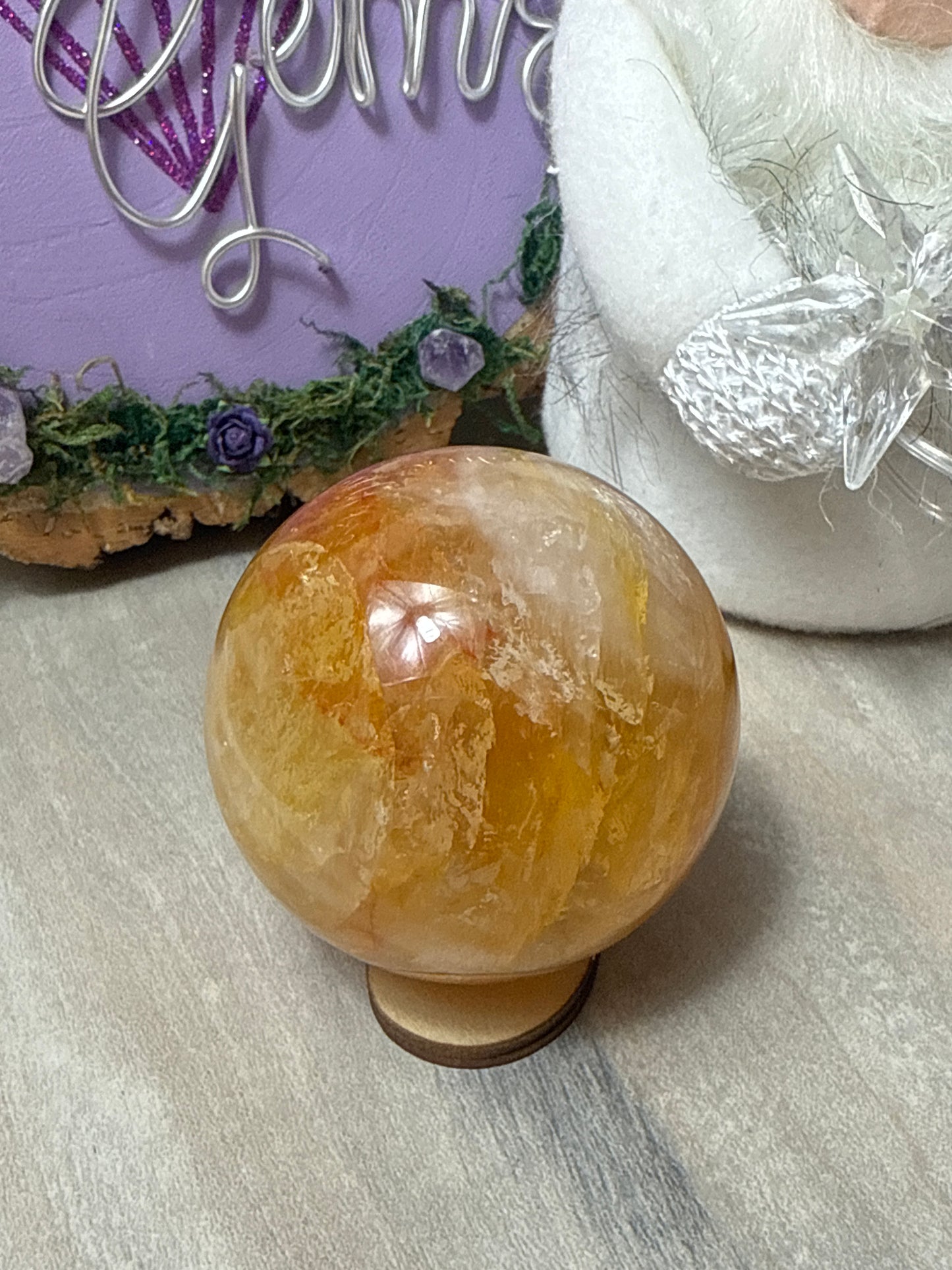 Fire Quartz & Golden Healer Sphere