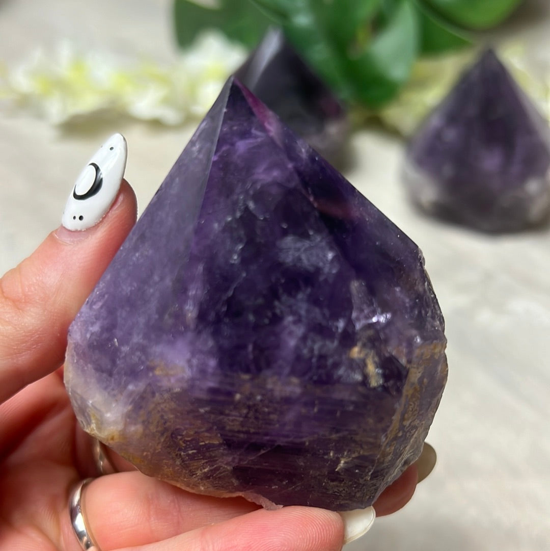 Amethyst Half & Half Polished Raw Tower Points
