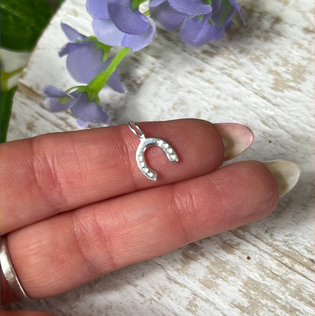 Good Luck Horseshoe 925 Sterling Silver Pendant Charm