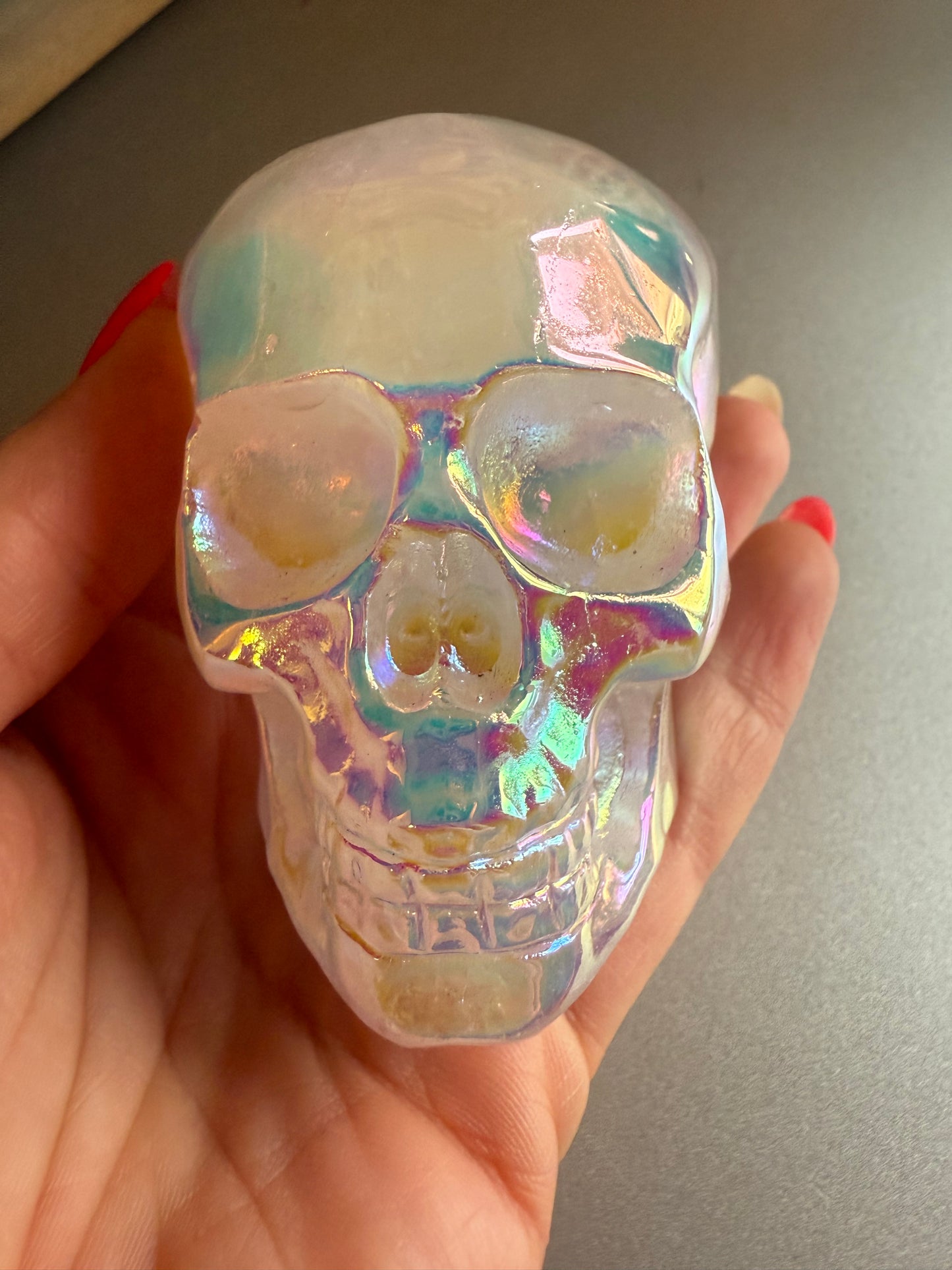 Aura Rose Quartz Skull