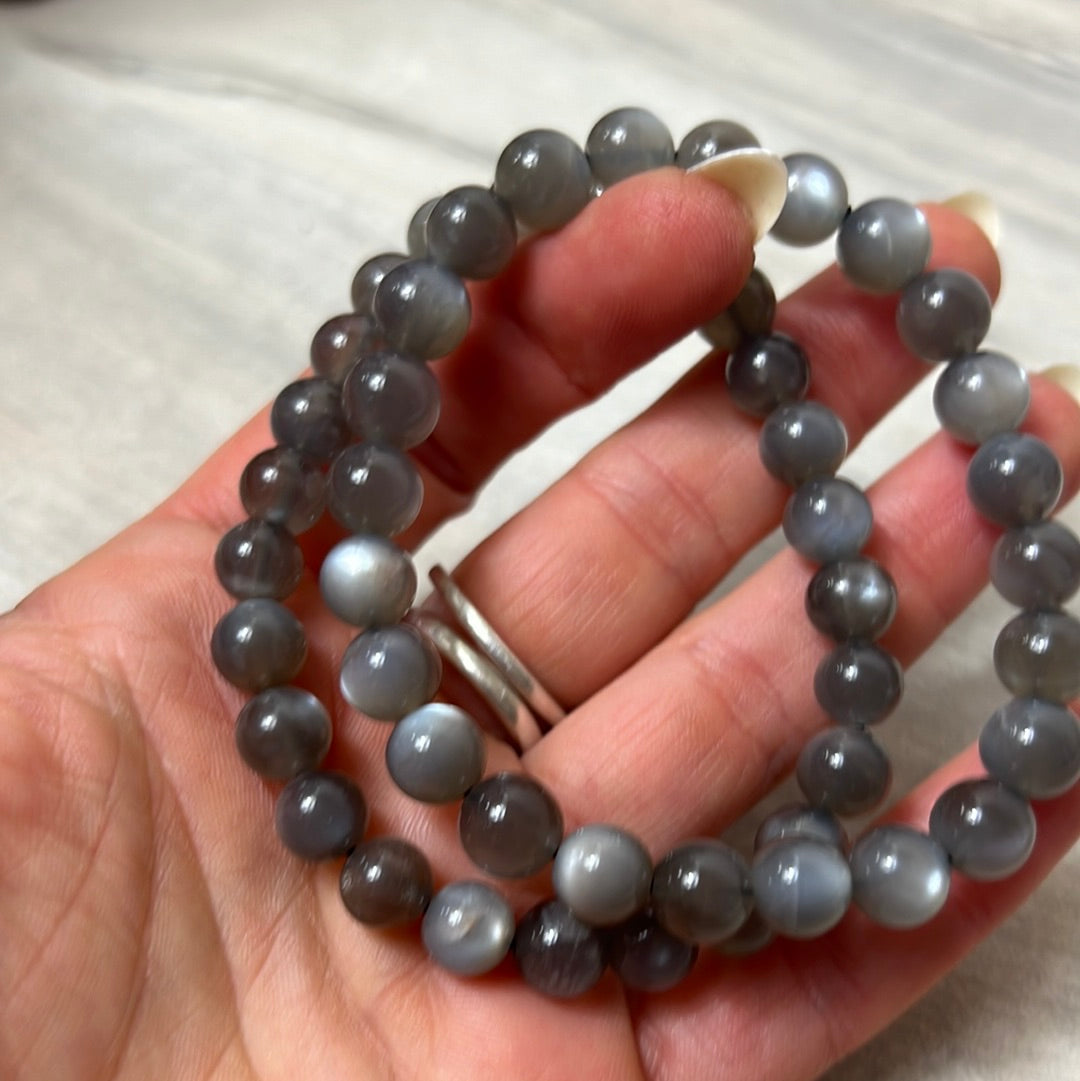 Silver Grey Moonstone Bracelet
