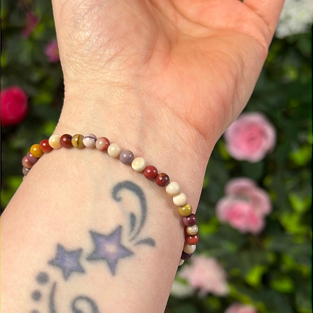 4mm Mookaite Bead Bracelet