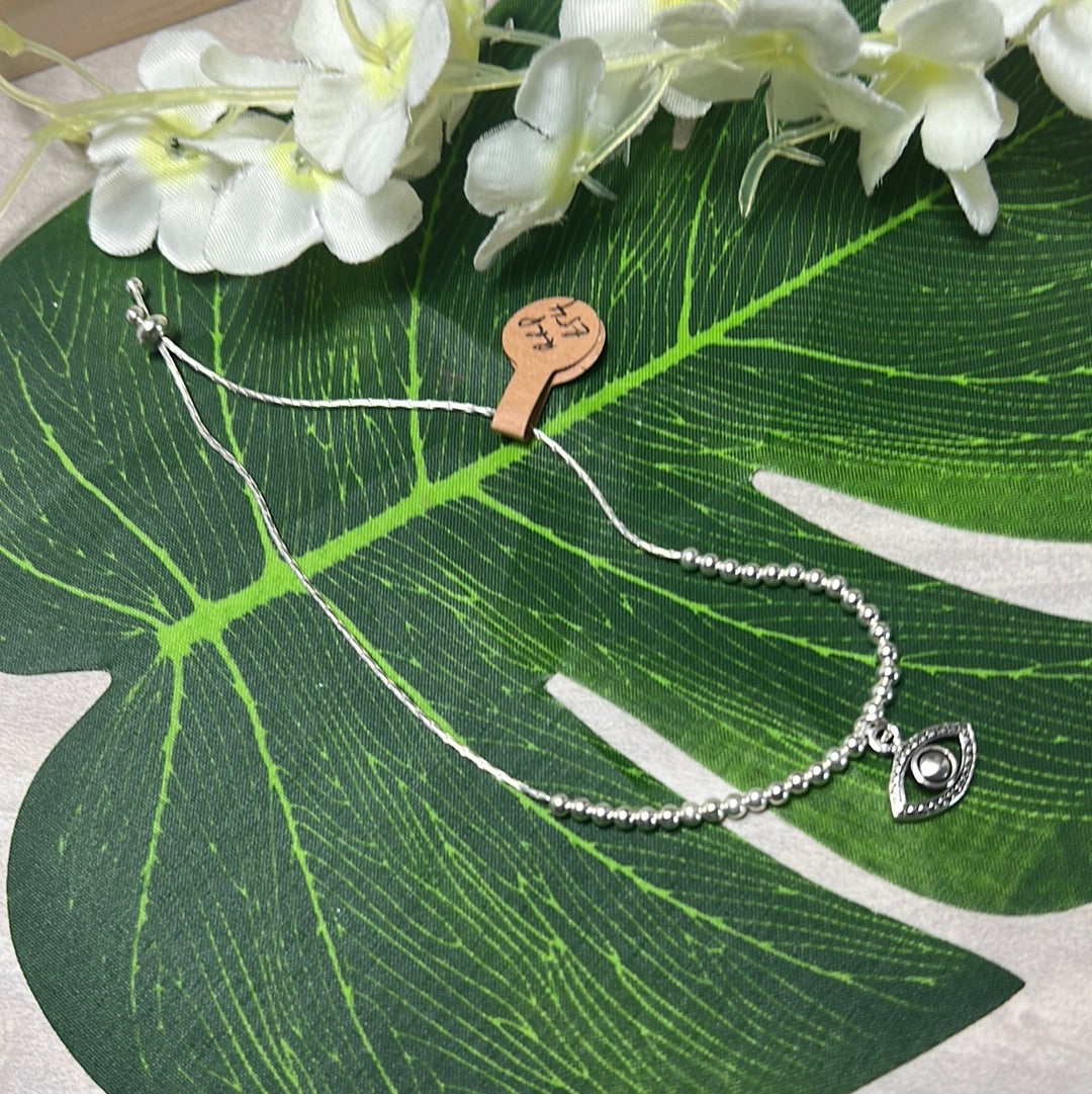 Evil Eye Protection 925 Silver Thread Adjustable Bracelet