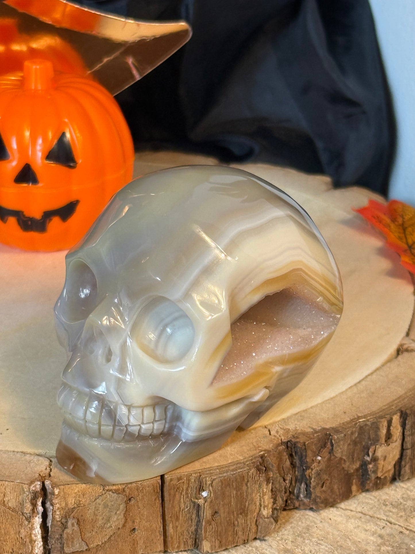Druzy Agate Skull