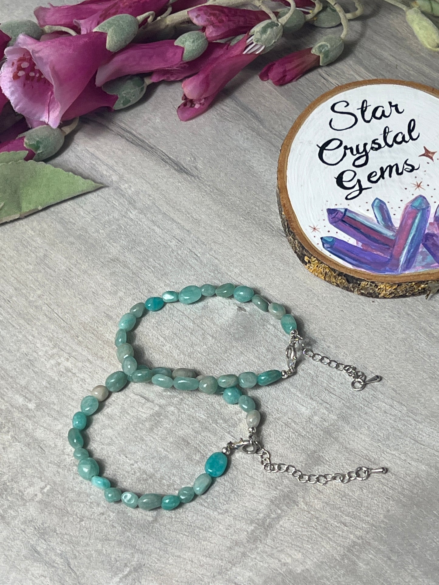 Amazonite PLATED adjustable Bracelet