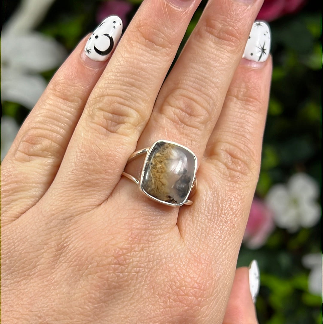 Tiger Agate 925 Ring - Size S