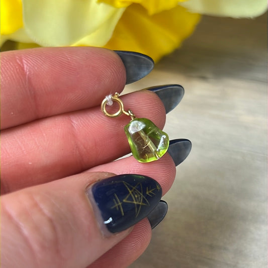 Olivine Sterling Silver charm Pendant RARE