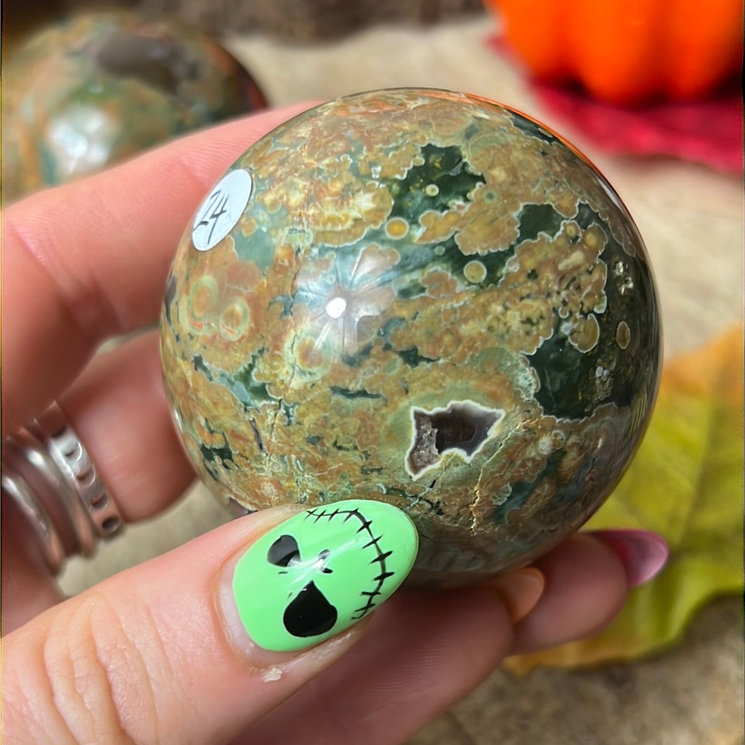 Rhyolite Rainforest Jasper Sphere