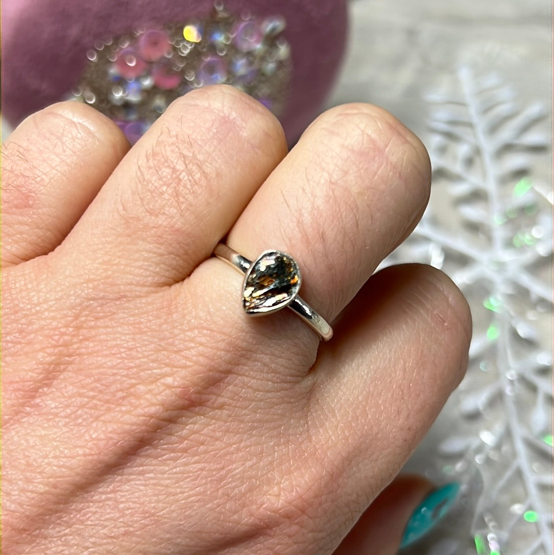 Astrophyllite 925 Sterling Silver Ring - Size O