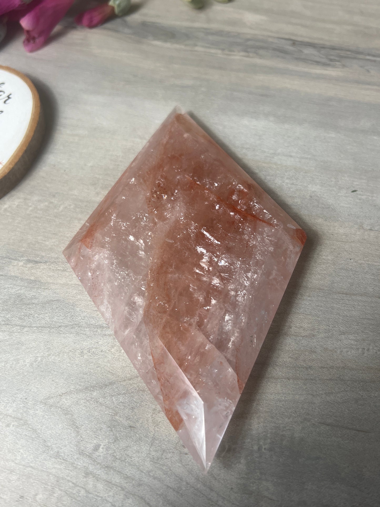 XL Rose and Fire Quartz Diamond