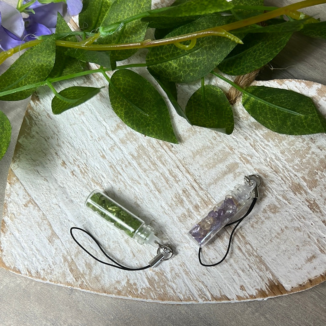 Peridot or Ametrine Mini Phone Charm Chain Accessories Keyring