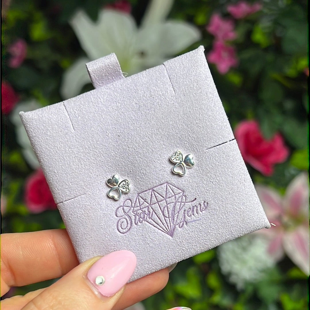 Trio Heart 925 Sterling Silver Studs