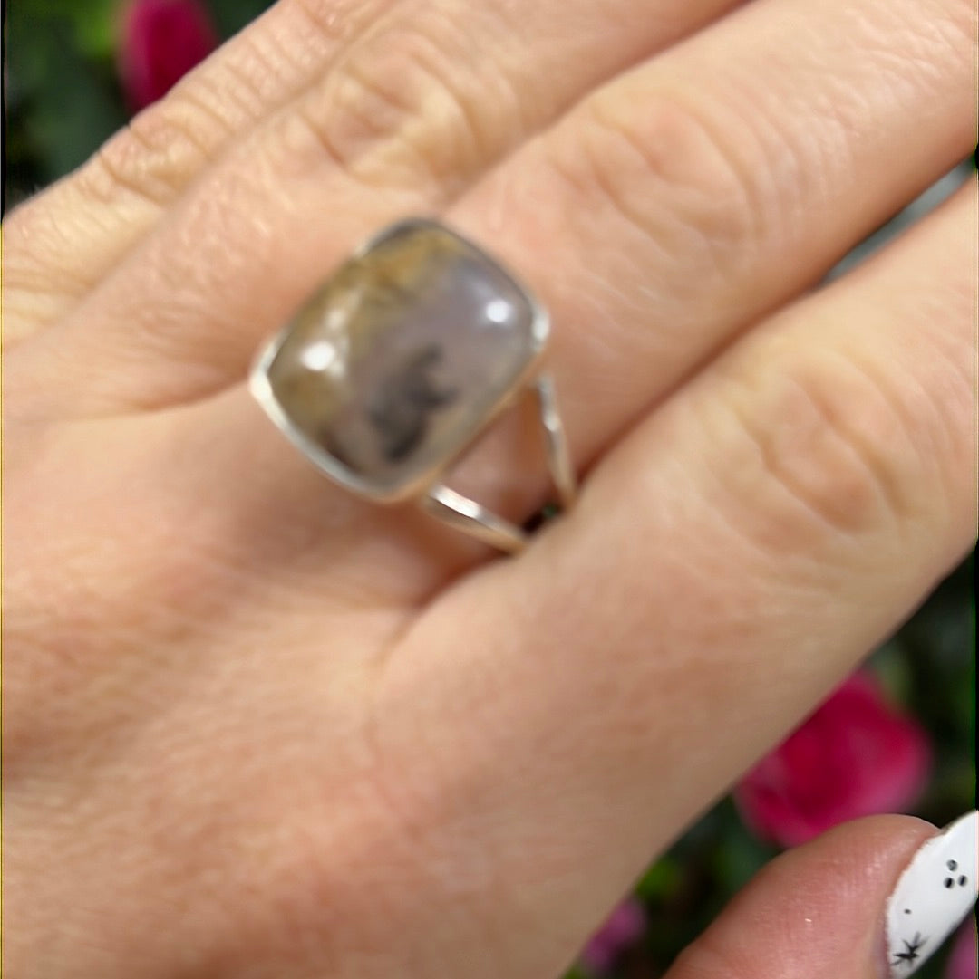 Tiger Agate 925 Ring - Size S