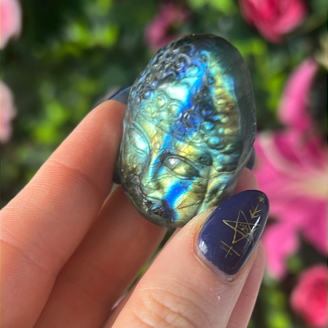 Lab Labradorite Buddha