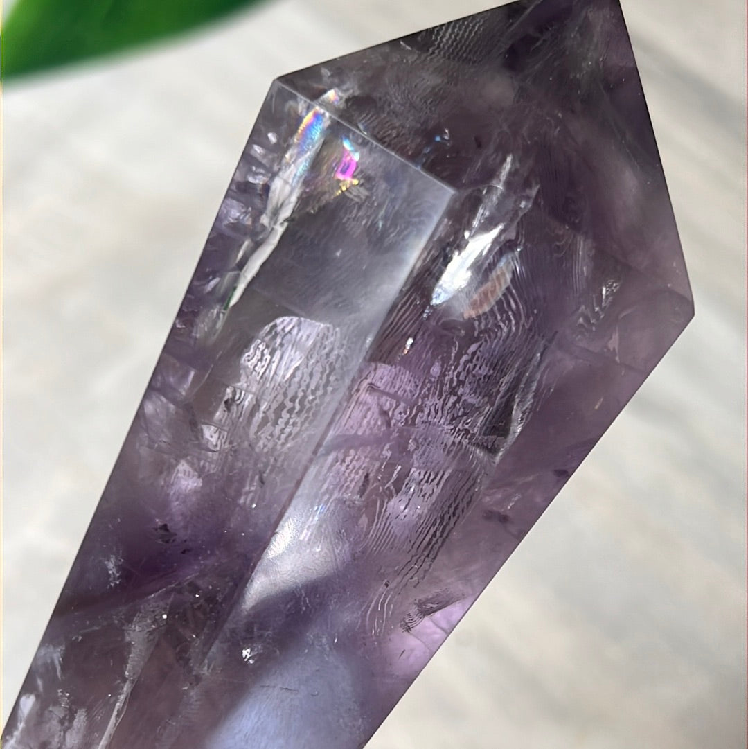 Statement Phantom Fingerprint Amethyst Smokey Quartz Wand