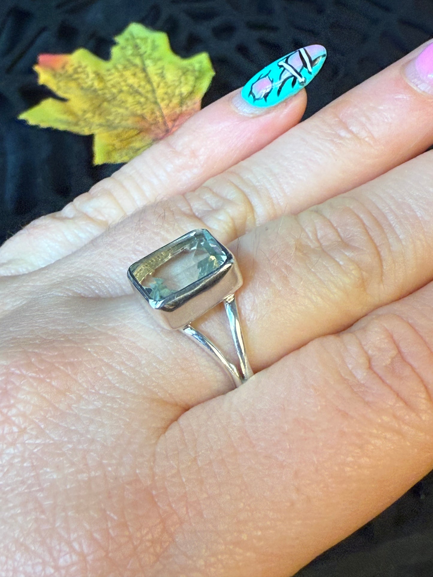 Prasolite 925 Ring - Size O 1/2 Green Amethyst