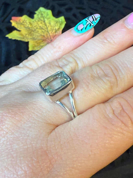 Prasolite 925 Ring - Size O 1/2 Green Amethyst