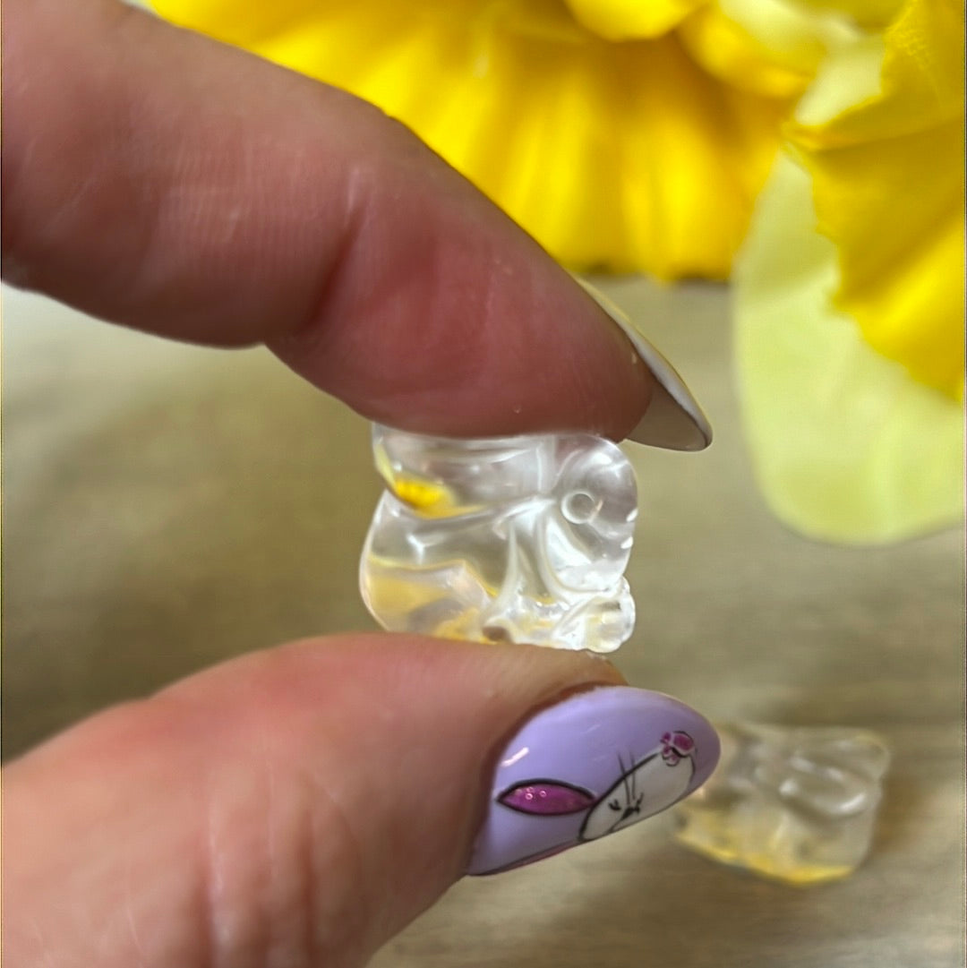 Mini Clear Quartz Rabbit Bunny