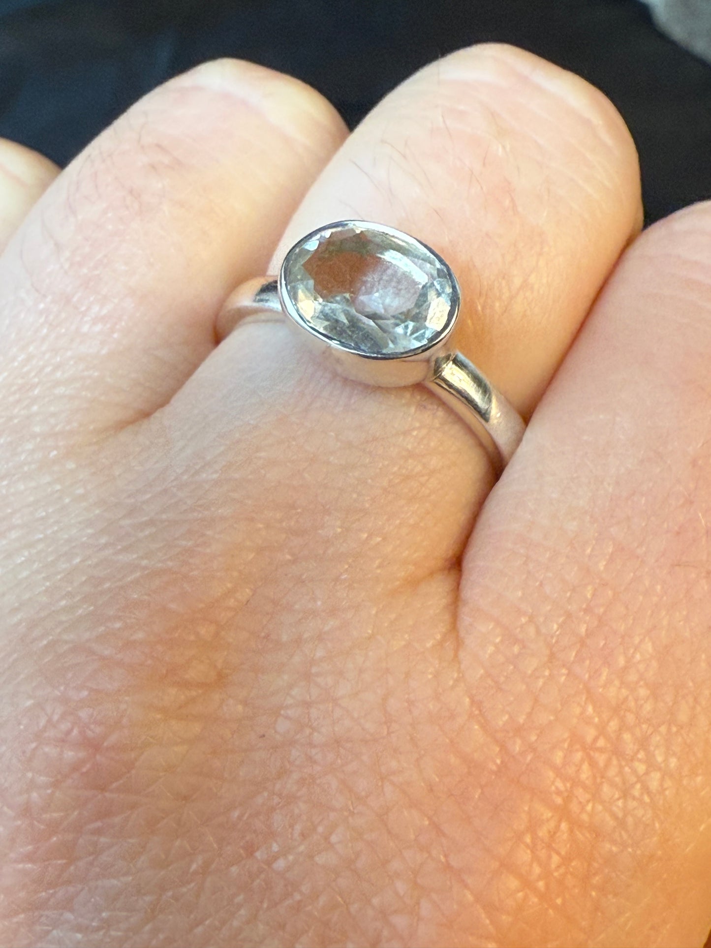 Prasolite 925 Ring - Size P 1/2 Green Amethyst