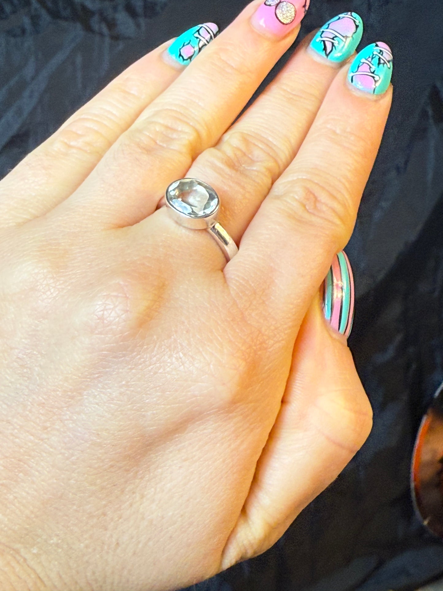 Prasolite 925 Ring - Size Q Green Amethyst