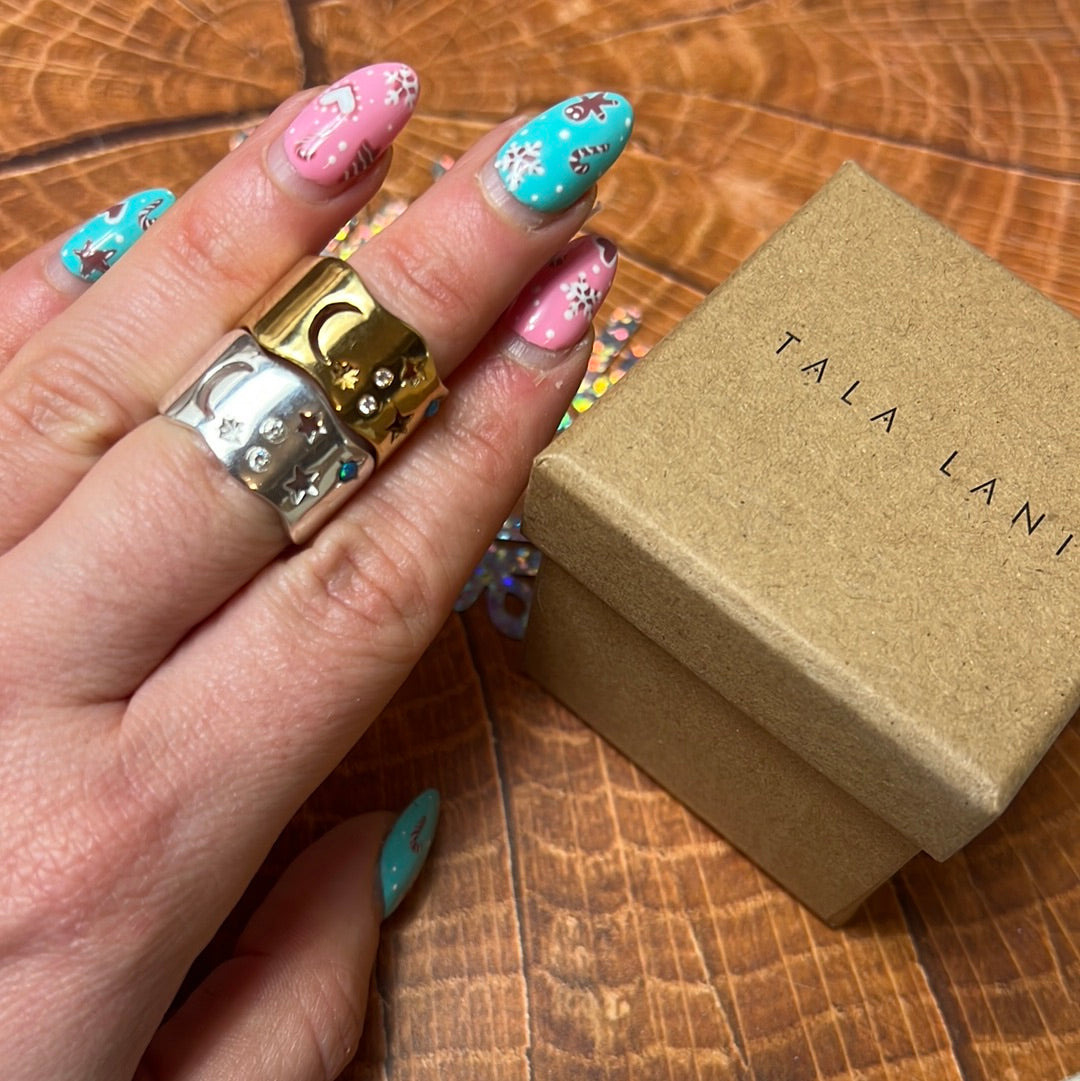 Tala Lani Opal Moon - 22ct Gold Plated 925 Sterling Ring