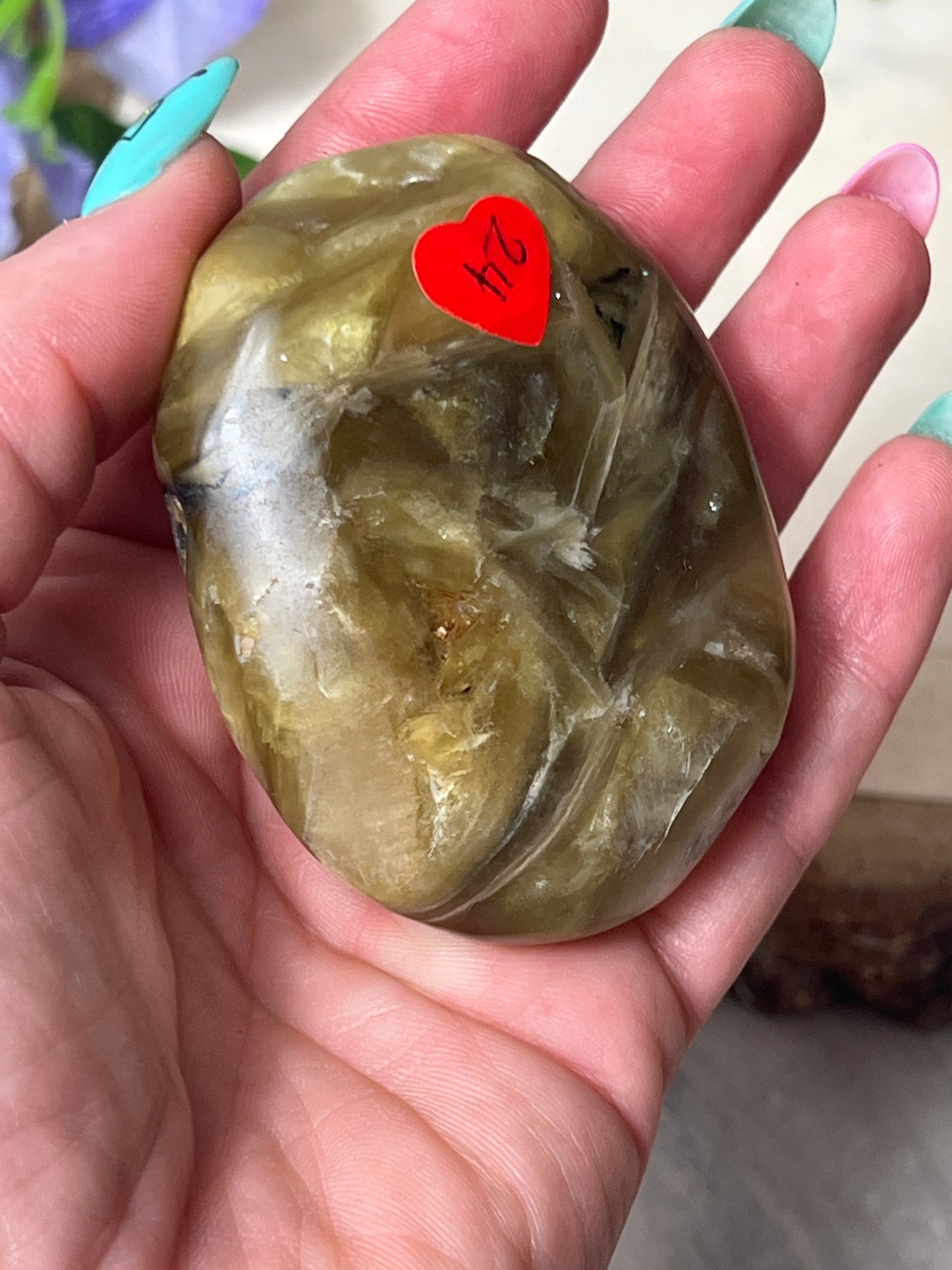 Golden Star Yellow Mica Lepidolite Palm - rare