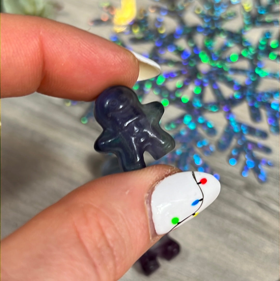 Mini Fluorite gingerbread man person