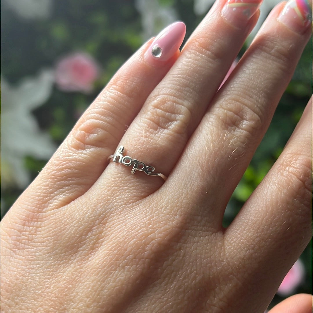 Hope Script 925 Sterling Silver Ring