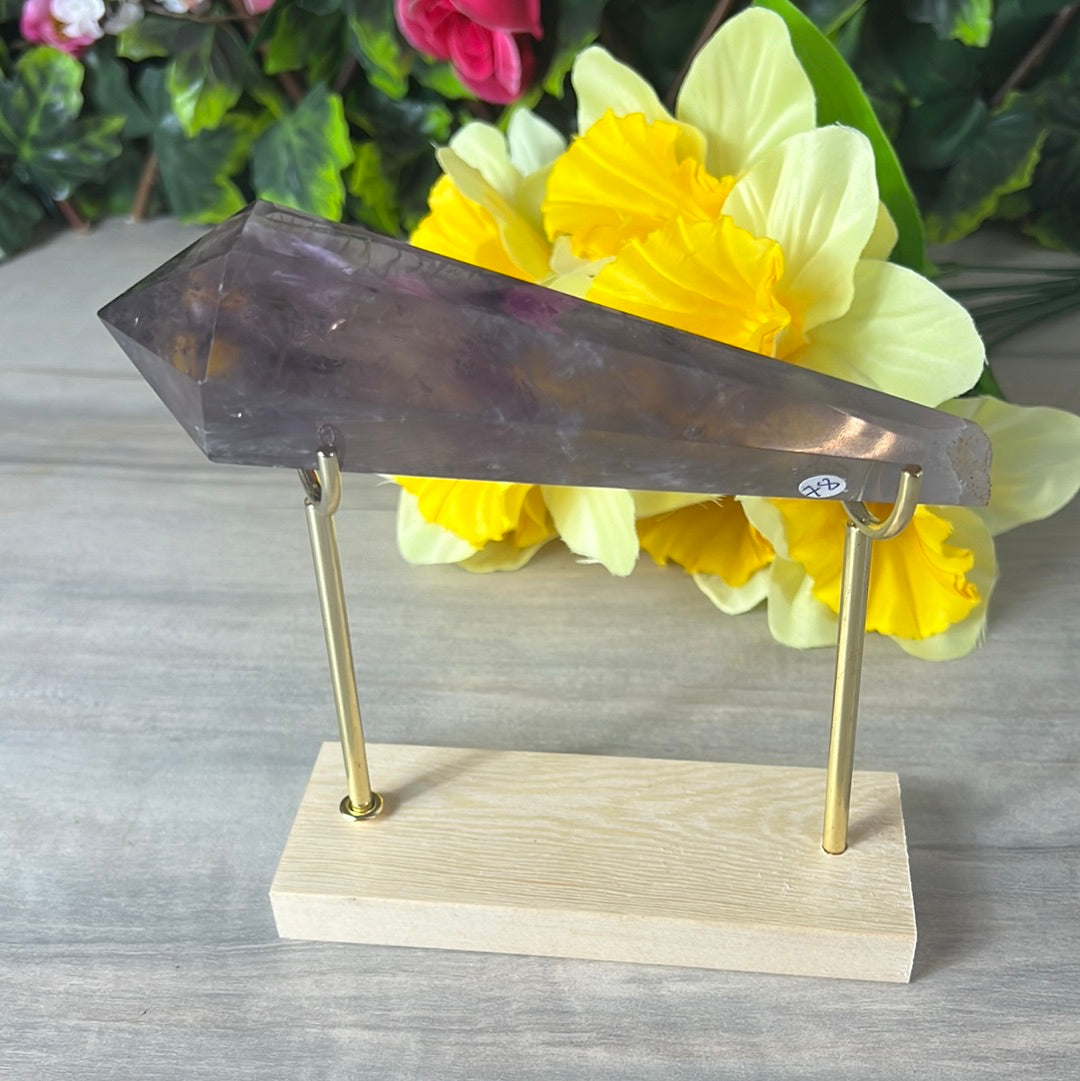 Statement Phantom Fingerprint Amethyst Smokey Quartz Wand