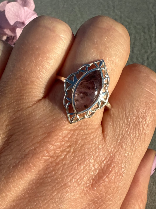 Super Seven 925 Silver Ring - Size R 1/2 - S