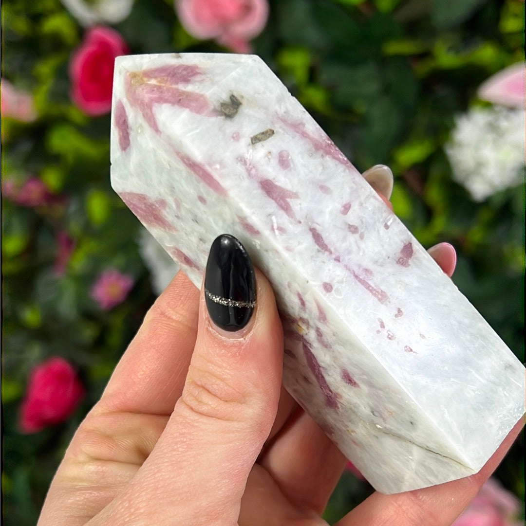 Pink tourmaline and aquamarine Towers Tower Point