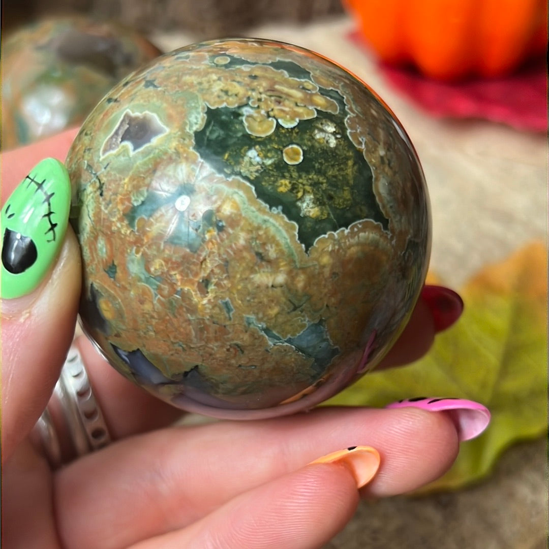 Rhyolite Rainforest Jasper Sphere