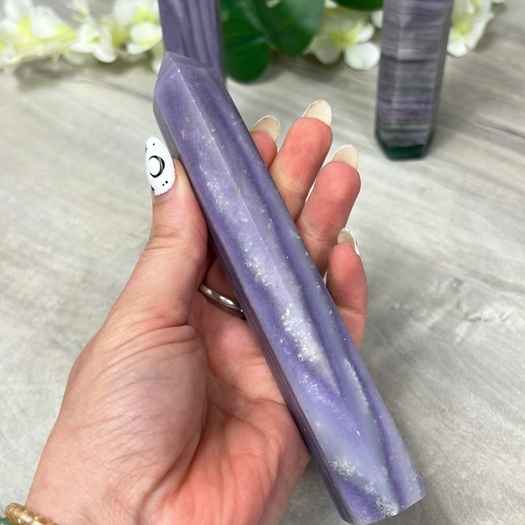 Sagentic Fluorite Purple Tower Points