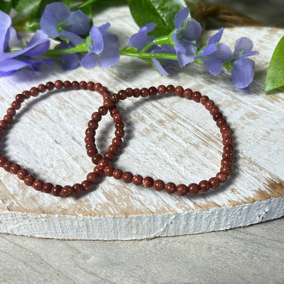 4mm Goldstone Bead Bracelet