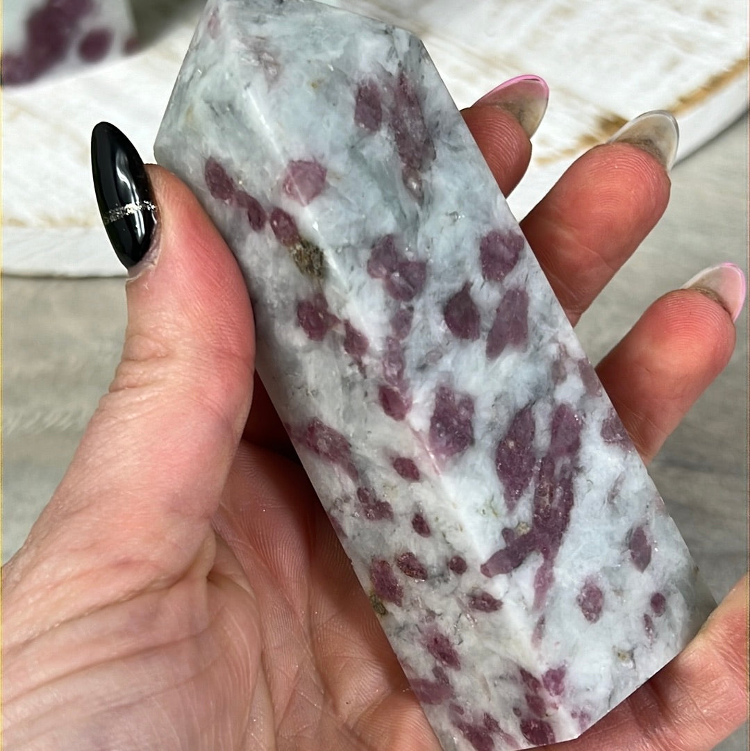 Pink tourmaline and aquamarine Towers Tower Point