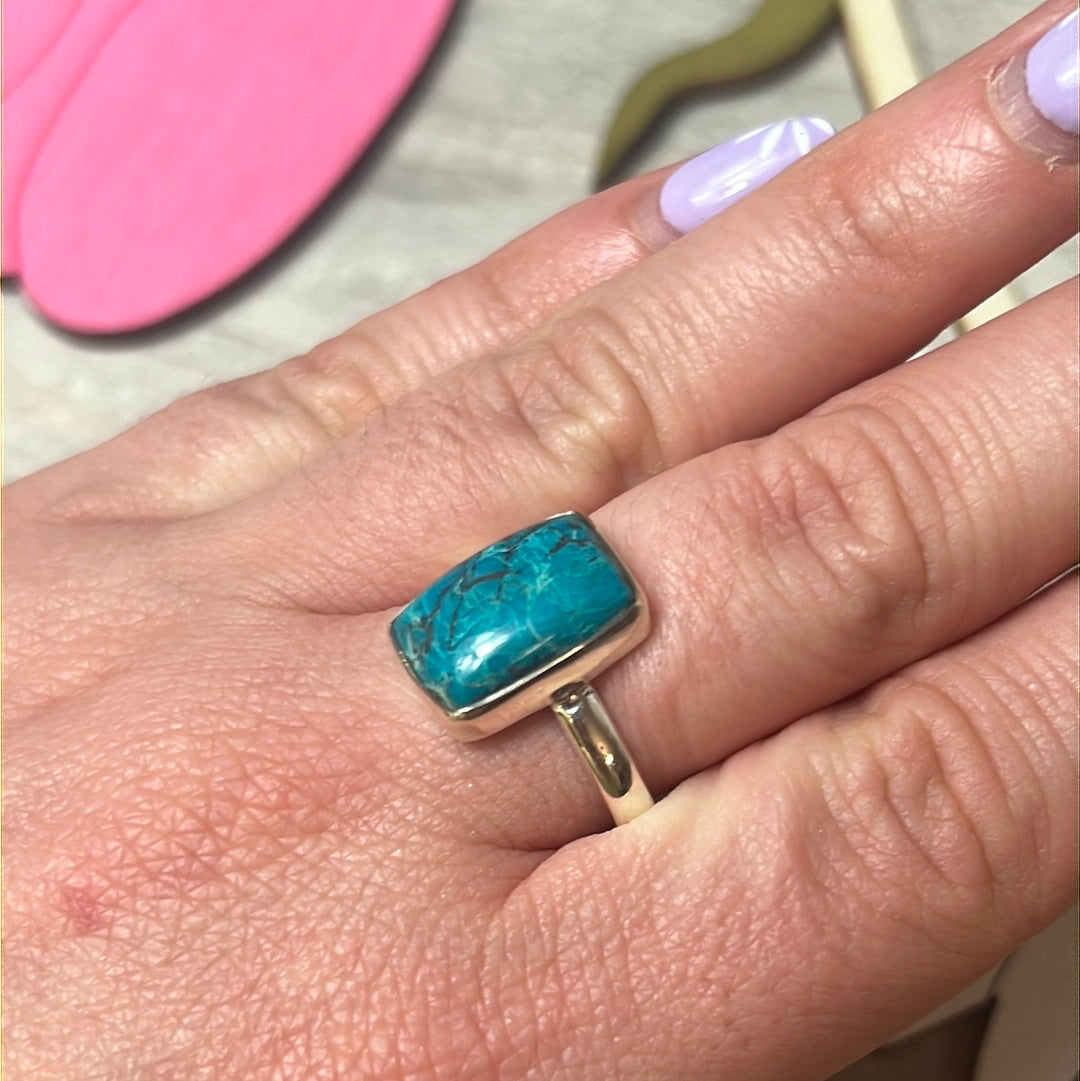 Malacolla 925 Sterling Silver Ring - Size R 1/2 - S