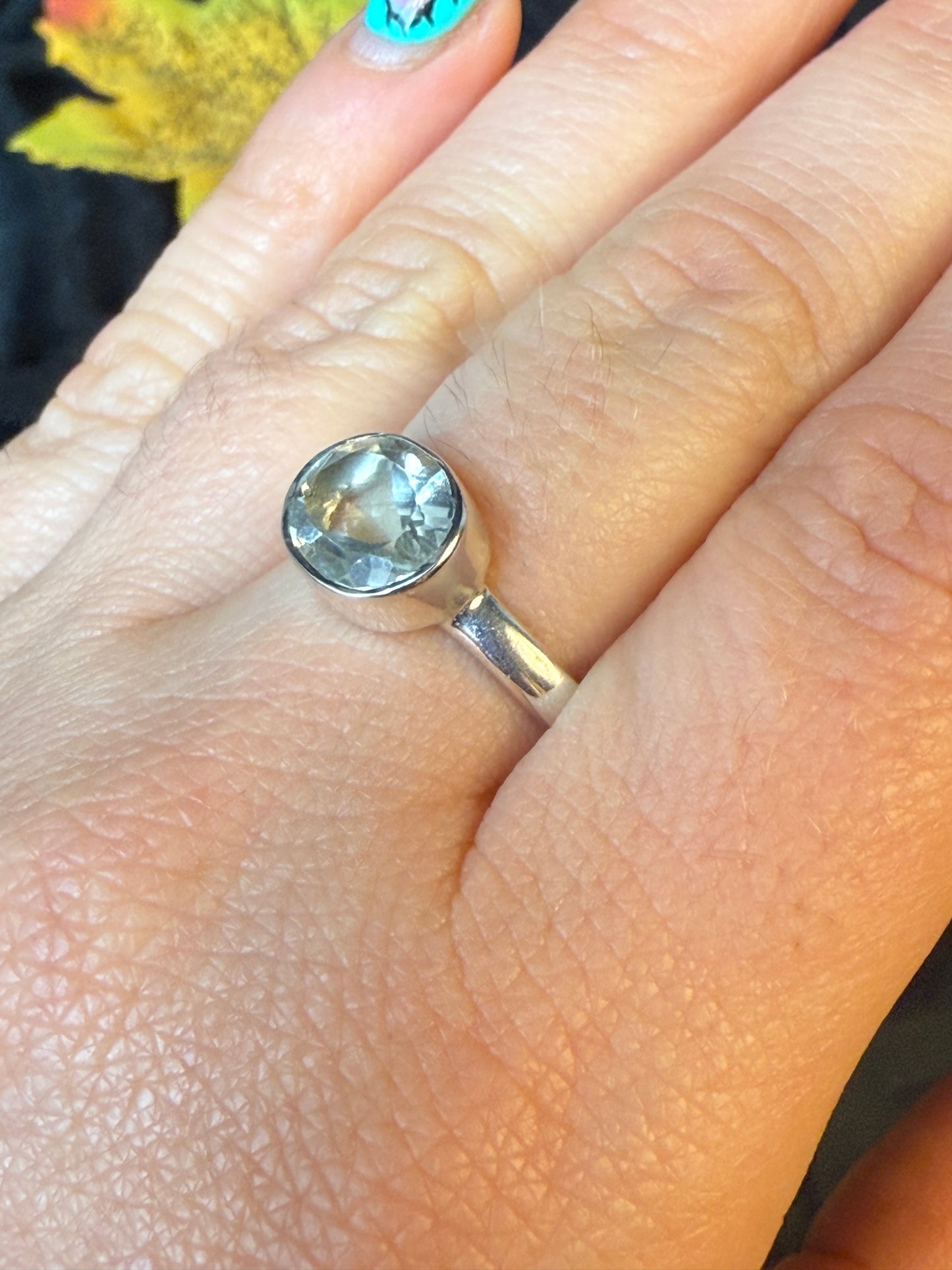 Prasolite 925 Ring - Size Q Green Amethyst