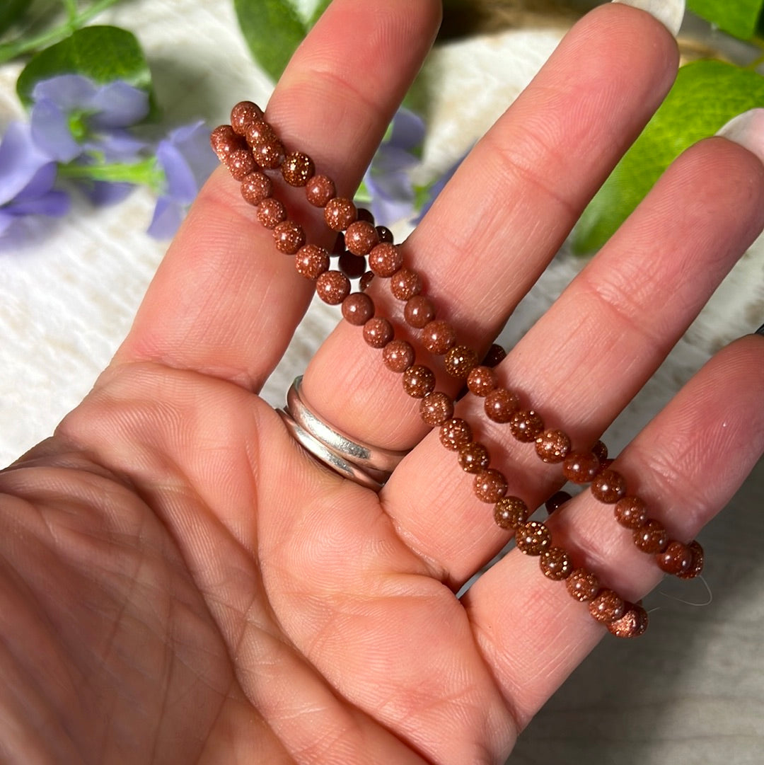 4mm Goldstone Bead Bracelet