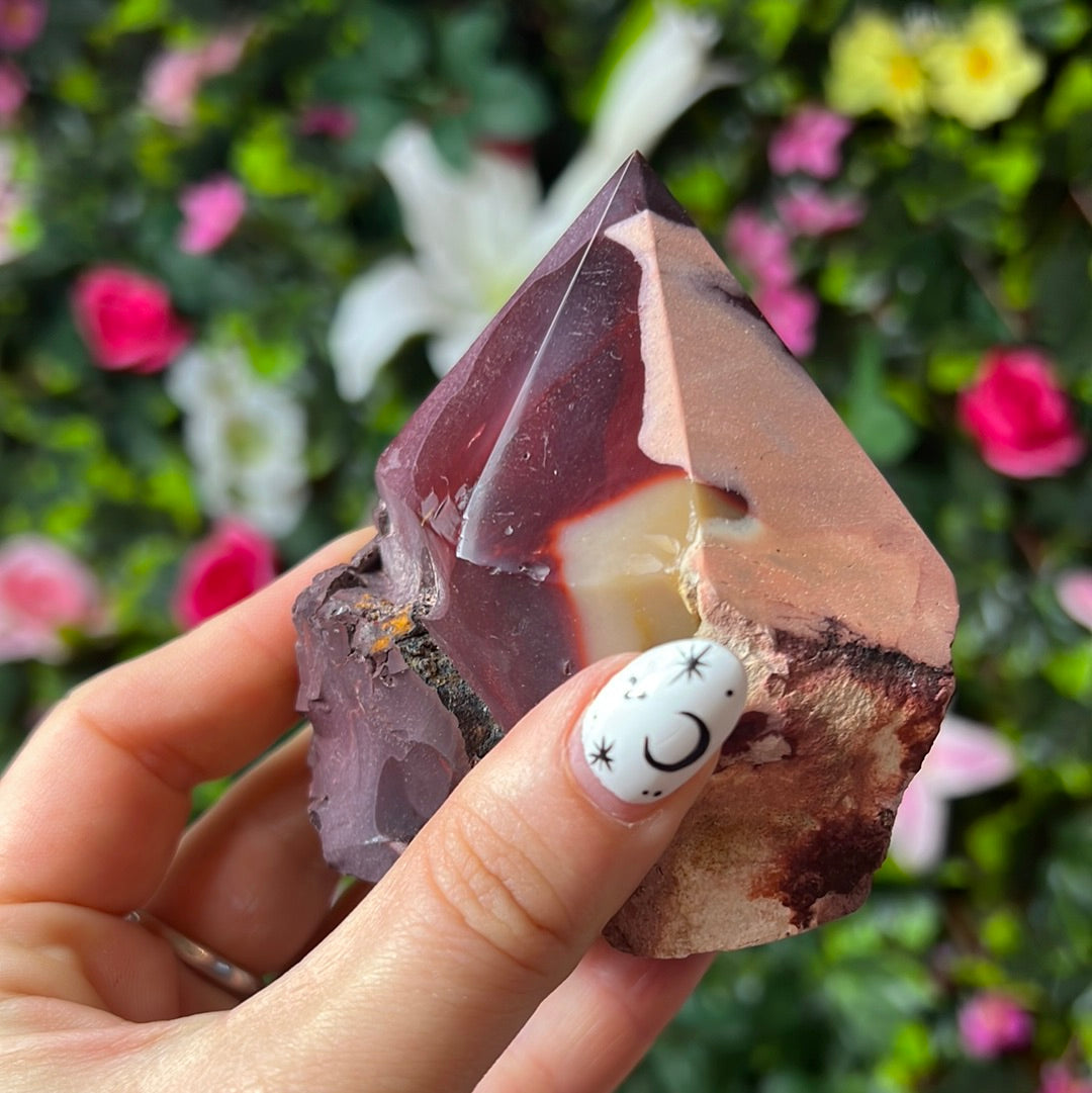 Mookaite Half & Half Polished Raw Tower Points