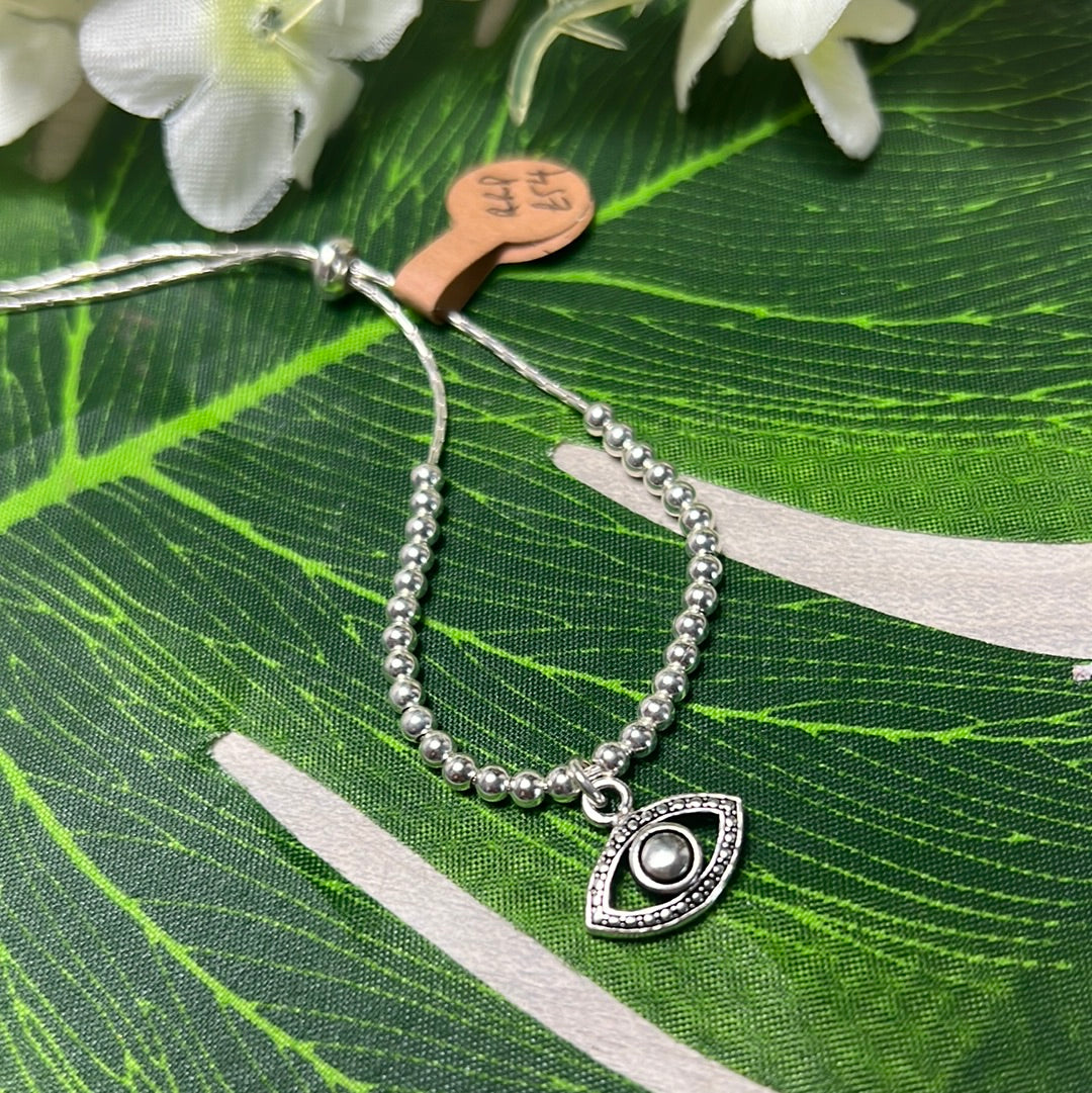 Evil Eye Protection 925 Silver Thread Adjustable Bracelet
