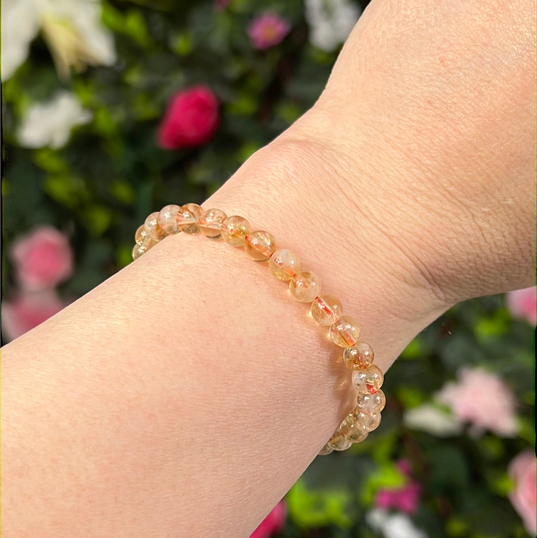 Citrine 6mm Bead Bracelet