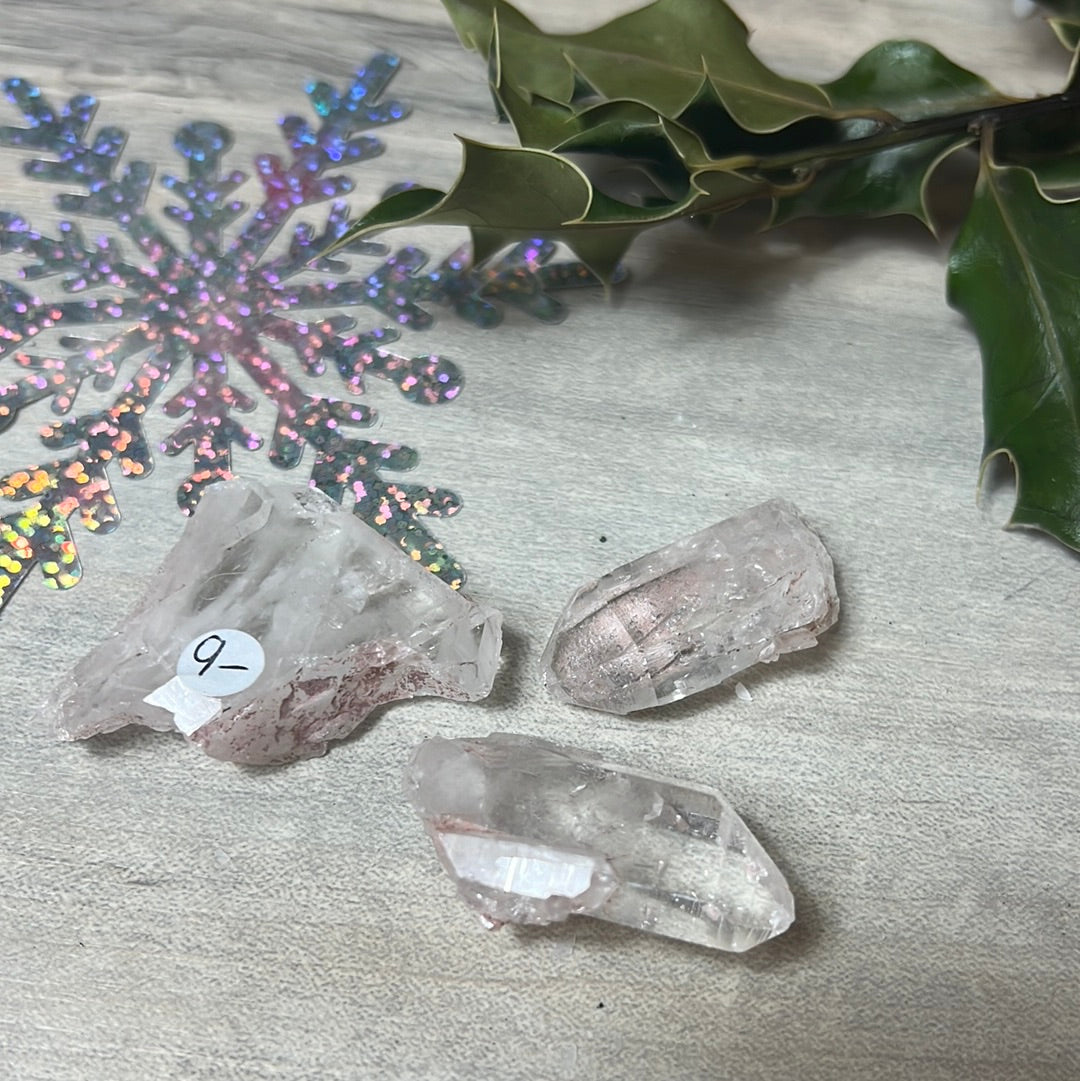 Pink lithium quartz specimen