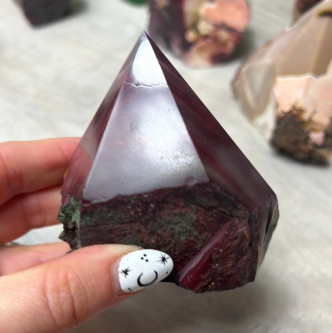Mookaite Half & Half Polished Raw Tower Points