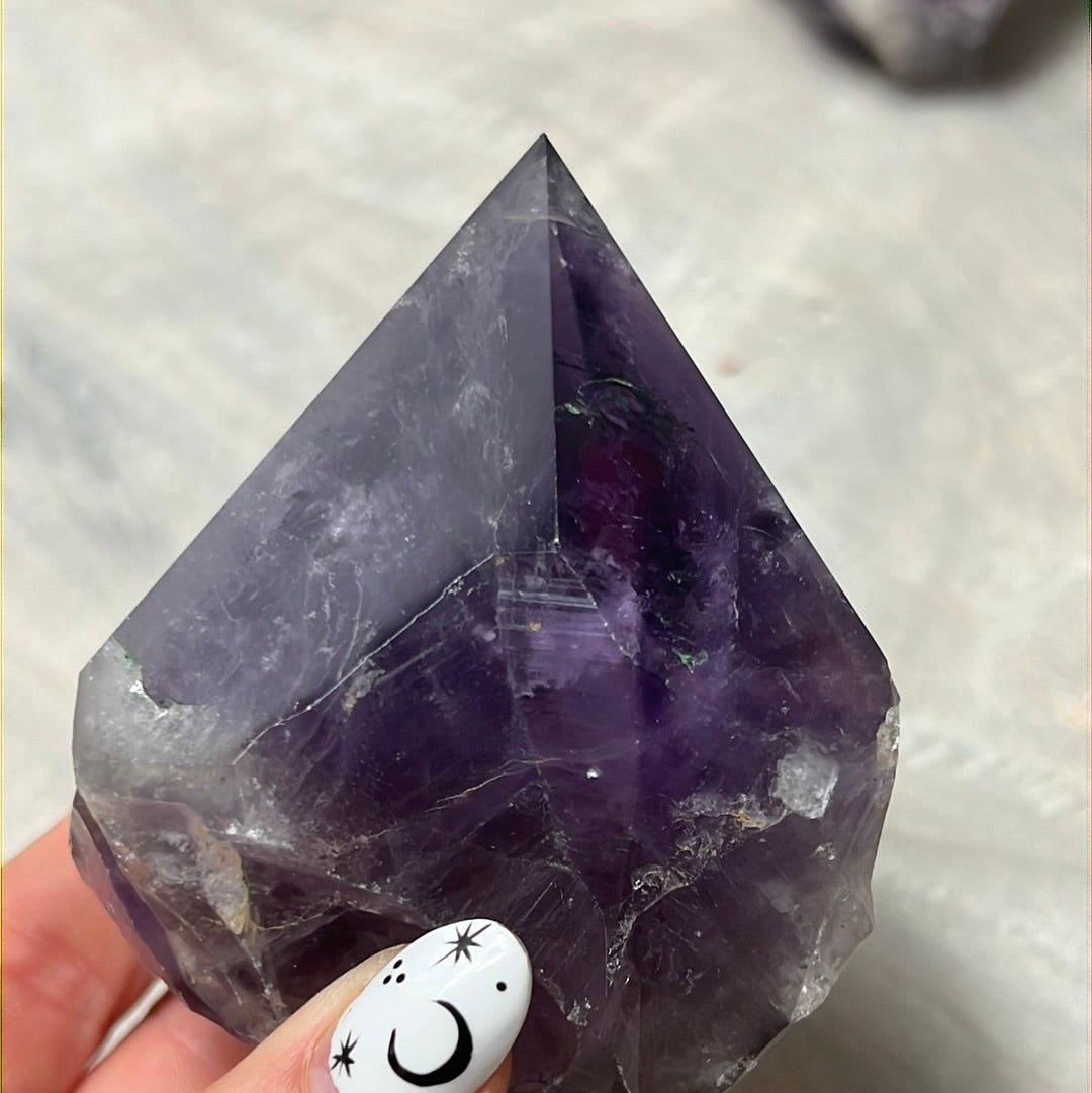 Amethyst Half & Half Polished Raw Tower Points